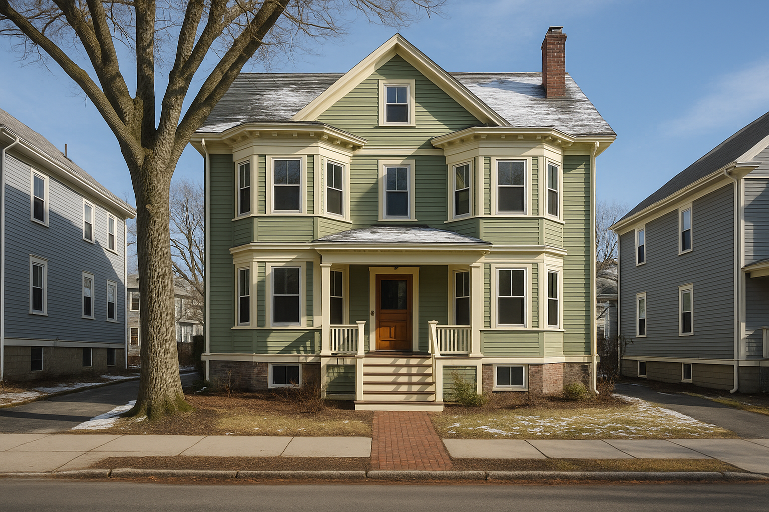 2BR rental in Cambridge — Porter Square 2BR — Bay-windowed living room